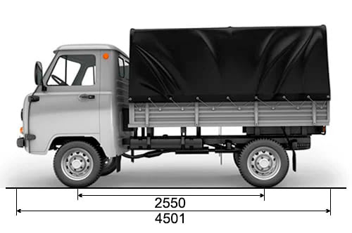 ТТХ Бортовой грузовой с тентом УАЗ 3303